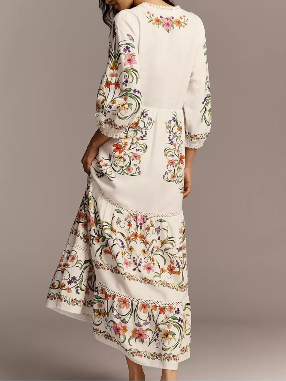 Farm Rio x Anthropologie Long-Sleeve Cutout Maxi Dress - Picture 4 of 10